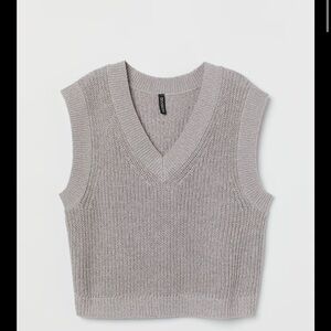 gray ribbed sweater vest